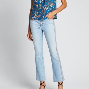 Veronica Beard Straight Leg Jean with Stripe